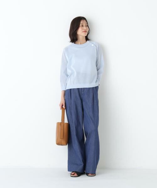 human woman / ヒューマンウーマン ニット・セーター | ◆ハイゲージニット６分袖ボタンプルオーバー | 詳細3