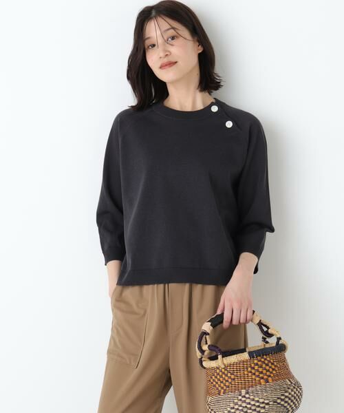 human woman / ヒューマンウーマン ニット・セーター | ◆ハイゲージニット６分袖ボタンプルオーバー | 詳細6