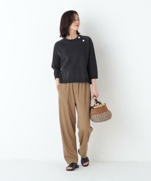 human woman / ヒューマンウーマン ニット・セーター | ◆ハイゲージニット６分袖ボタンプルオーバー | 詳細7