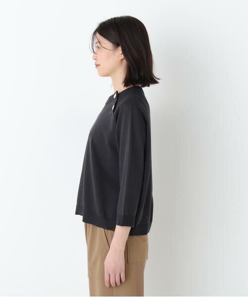 human woman / ヒューマンウーマン ニット・セーター | ◆ハイゲージニット６分袖ボタンプルオーバー | 詳細9