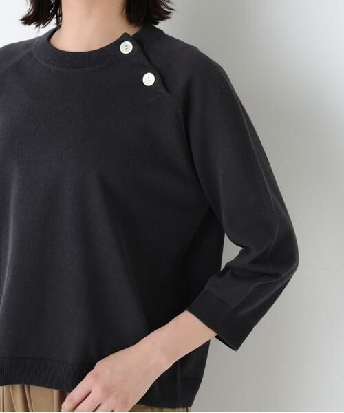 human woman / ヒューマンウーマン ニット・セーター | ◆ハイゲージニット６分袖ボタンプルオーバー | 詳細12