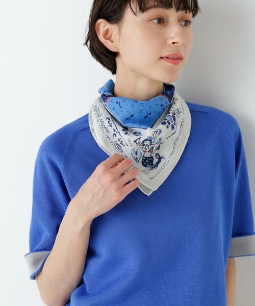 human woman / ヒューマンウーマン マフラー・ショール・スヌード・ストール | ＮＡＴＩＣ　ガーゼ人魚柄 | 詳細5