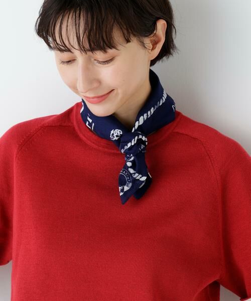 human woman / ヒューマンウーマン マフラー・ショール・スヌード・ストール | ＮＡＴＩＣ　ガーゼアンカーロープ柄 | 詳細1