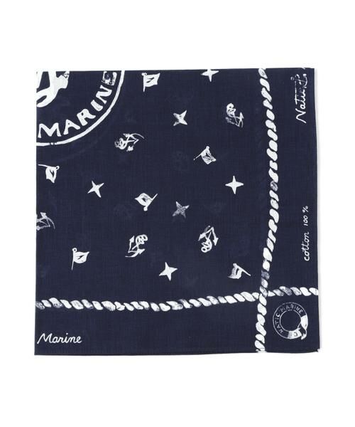 human woman / ヒューマンウーマン マフラー・ショール・スヌード・ストール | ＮＡＴＩＣ　ガーゼアンカーロープ柄 | 詳細2