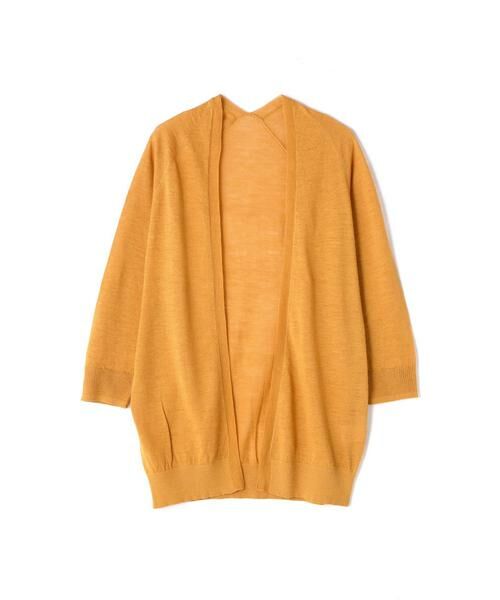 human woman / ヒューマンウーマン ニット・セーター | ラミーハイゲージ長丈はおり（ラフィアイエロー）