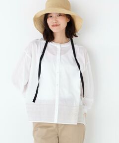 human woman / ヒューマンウーマン シャツ・ブラウス | インド刺繍ノーカラーブラウス