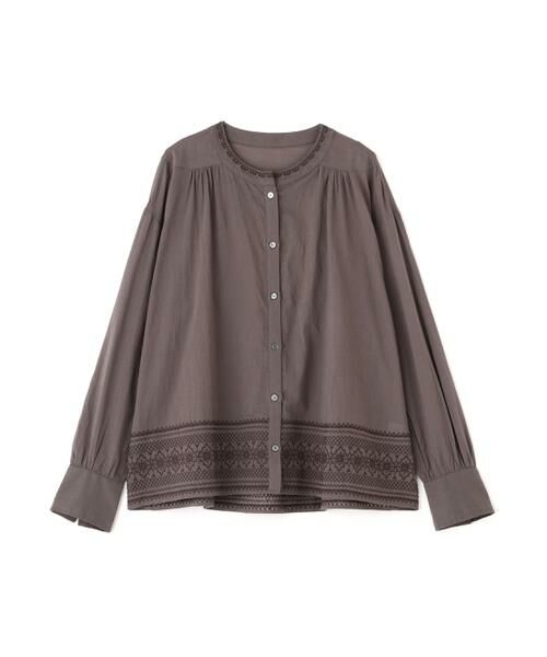 human woman / ヒューマンウーマン シャツ・ブラウス | インド刺繍ノーカラーブラウス | 詳細1