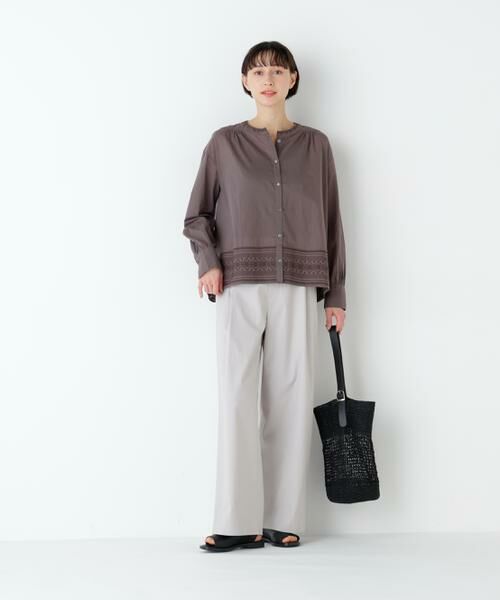 human woman / ヒューマンウーマン シャツ・ブラウス | インド刺繍ノーカラーブラウス | 詳細3
