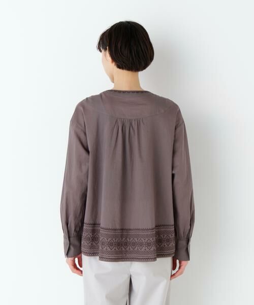 human woman / ヒューマンウーマン シャツ・ブラウス | インド刺繍ノーカラーブラウス | 詳細5