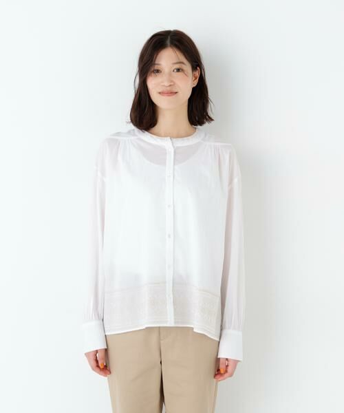 human woman / ヒューマンウーマン シャツ・ブラウス | インド刺繍ノーカラーブラウス | 詳細10