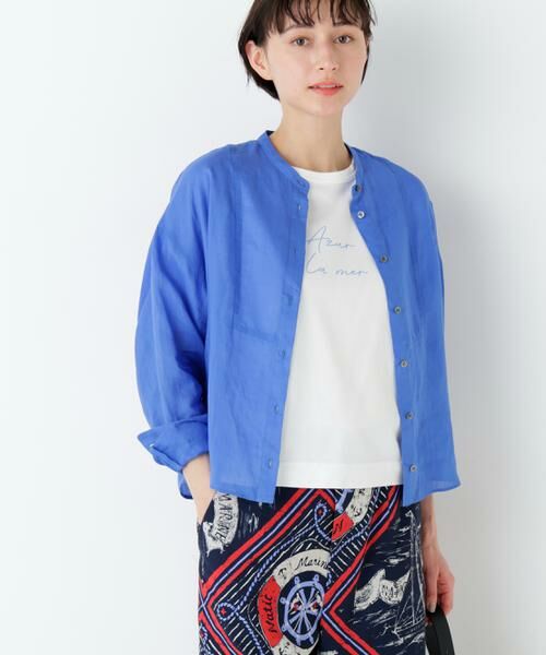 human woman / ヒューマンウーマン シャツ・ブラウス | ラミーボザムシャツブラウス（ブルー）