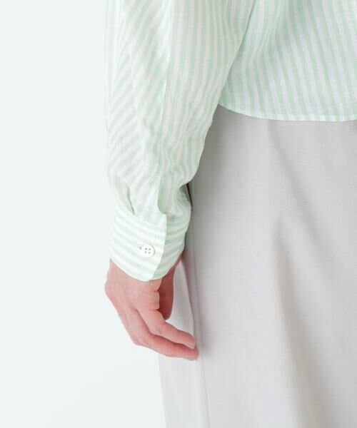 human woman / ヒューマンウーマン シャツ・ブラウス | ラミーボザムシャツストライプブラウス | 詳細11