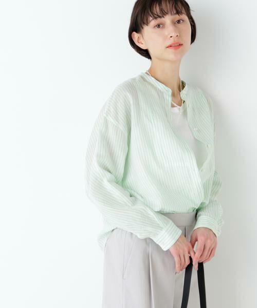 human woman / ヒューマンウーマン シャツ・ブラウス | ラミーボザムシャツストライプブラウス | 詳細2