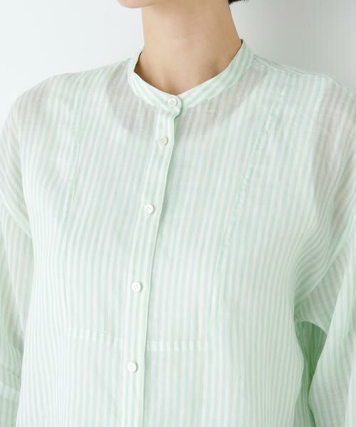human woman / ヒューマンウーマン シャツ・ブラウス | ラミーボザムシャツストライプブラウス | 詳細7