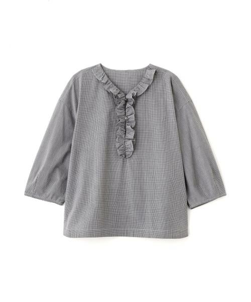 human woman / ヒューマンウーマン シャツ・ブラウス | ウォッシュドタイプライターフリルブラウス | 詳細1