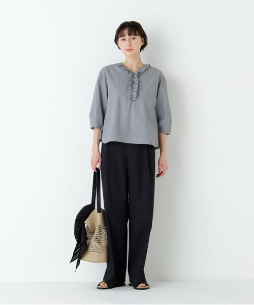 human woman / ヒューマンウーマン シャツ・ブラウス | ウォッシュドタイプライターフリルブラウス | 詳細2