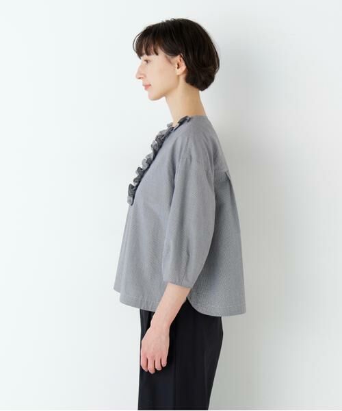 human woman / ヒューマンウーマン シャツ・ブラウス | ウォッシュドタイプライターフリルブラウス | 詳細4