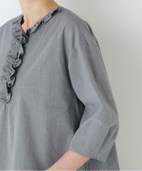 human woman / ヒューマンウーマン シャツ・ブラウス | ウォッシュドタイプライターフリルブラウス | 詳細7