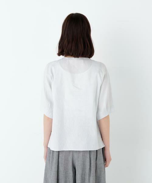 human woman / ヒューマンウーマン シャツ・ブラウス | リネンコットンシャンブレータックスリーブブラウス | 詳細6