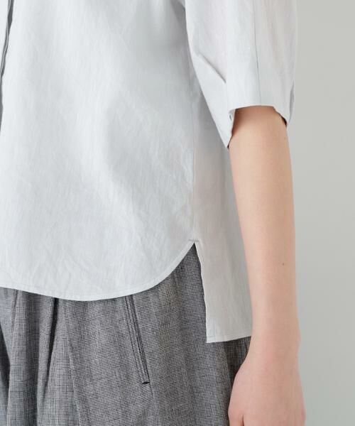 human woman / ヒューマンウーマン シャツ・ブラウス | リネンコットンシャンブレータックスリーブブラウス | 詳細9