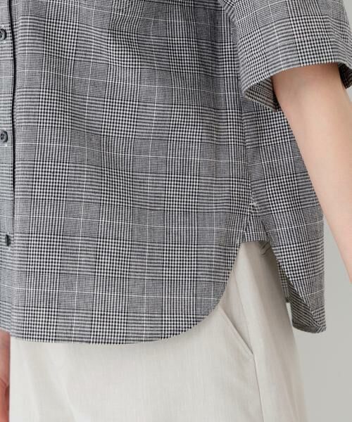 human woman / ヒューマンウーマン シャツ・ブラウス | 麻混チェック三角巾シャツ | 詳細12