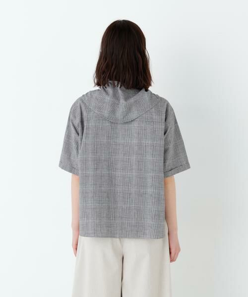 human woman / ヒューマンウーマン シャツ・ブラウス | 麻混チェック三角巾シャツ | 詳細9