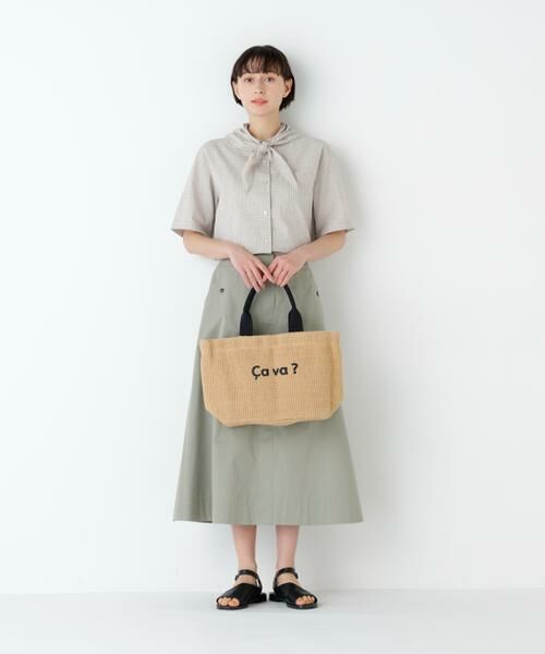 human woman / ヒューマンウーマン シャツ・ブラウス | 麻混チェック三角巾シャツ | 詳細17