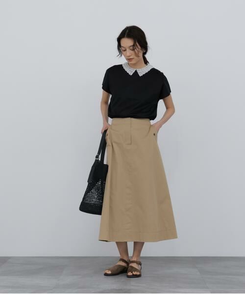 human woman / ヒューマンウーマン スカート | ライトチノフレアスカート | 詳細14
