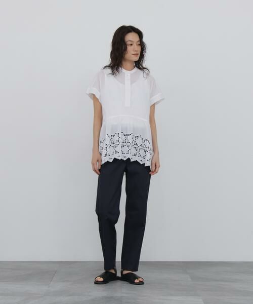 human woman / ヒューマンウーマン パンツ | ピケストレッチ細身ストレートパンツ | 詳細3