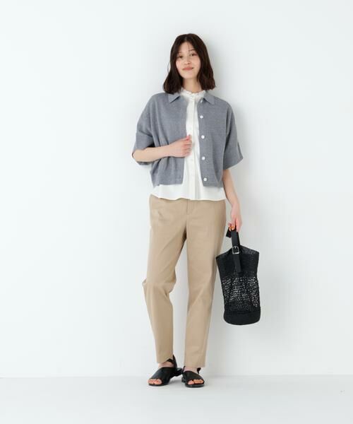 human woman / ヒューマンウーマン パンツ | ピケストレッチ細身ストレートパンツ | 詳細13