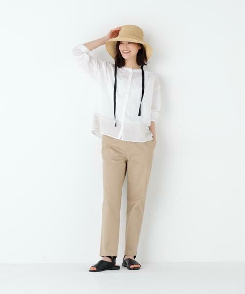 human woman / ヒューマンウーマン パンツ | ピケストレッチ細身ストレートパンツ | 詳細14