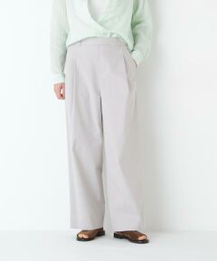 human woman / ヒューマンウーマン パンツ | 麻混ドビーストレッチウェストゴムパンツ