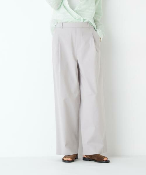human woman / ヒューマンウーマン パンツ | 麻混ドビーストレッチウェストゴムパンツ | 詳細2