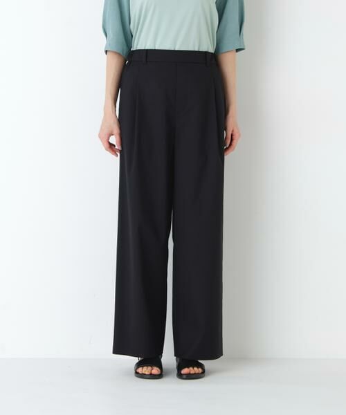 human woman / ヒューマンウーマン パンツ | 麻混ドビーストレッチウェストゴムパンツ | 詳細15