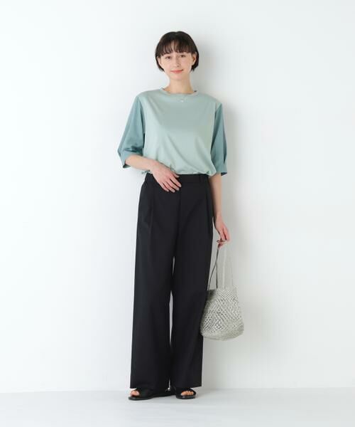 human woman / ヒューマンウーマン パンツ | 麻混ドビーストレッチウェストゴムパンツ | 詳細17