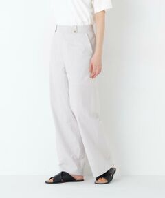 human woman / ヒューマンウーマン パンツ | サッカーファインストライプセミワイドパンツ