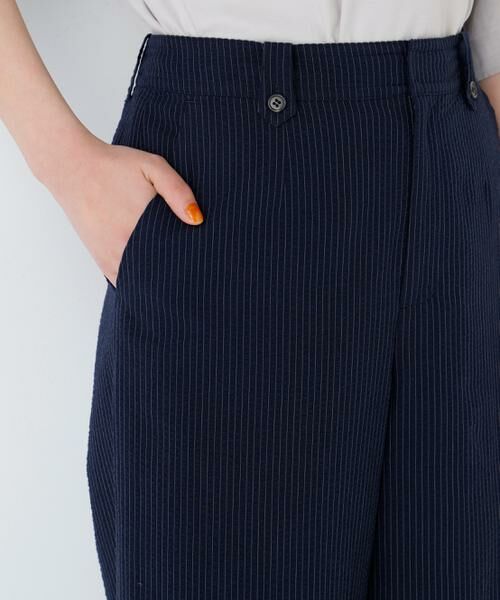 human woman / ヒューマンウーマン パンツ | サッカーファインストライプセミワイドパンツ | 詳細10