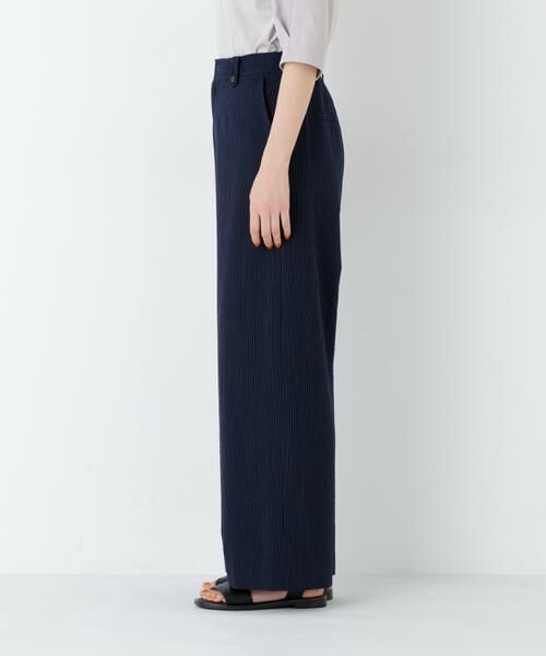 human woman / ヒューマンウーマン パンツ | サッカーファインストライプセミワイドパンツ | 詳細7