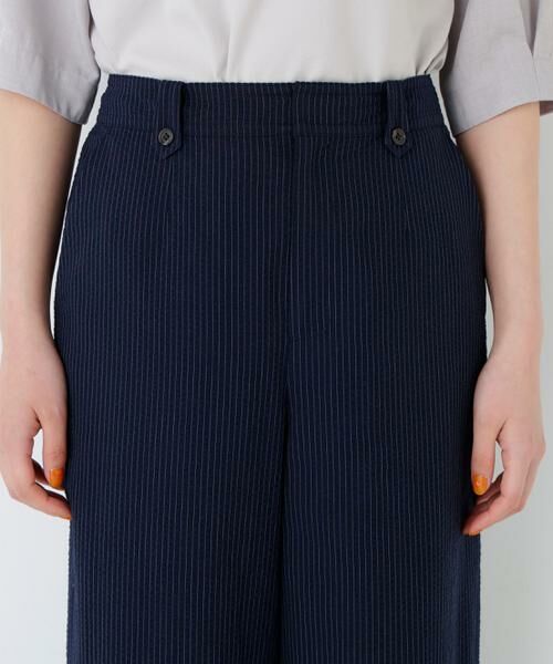 human woman / ヒューマンウーマン パンツ | サッカーファインストライプセミワイドパンツ | 詳細9