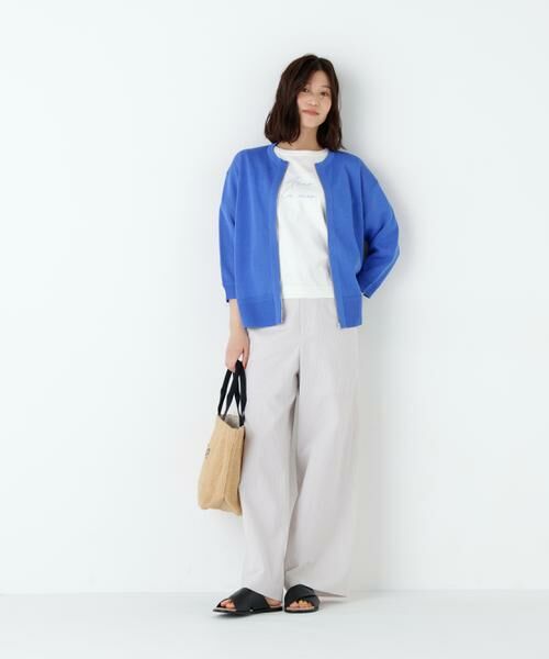 human woman / ヒューマンウーマン パンツ | サッカーファインストライプセミワイドパンツ | 詳細15