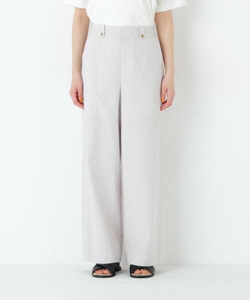 human woman / ヒューマンウーマン パンツ | サッカーファインストライプセミワイドパンツ | 詳細16