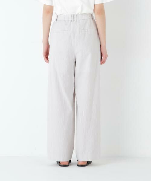 human woman / ヒューマンウーマン パンツ | サッカーファインストライプセミワイドパンツ | 詳細17