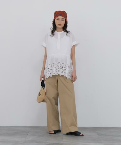 human woman / ヒューマンウーマン パンツ | ライトチノセミワイドパンツ | 詳細6