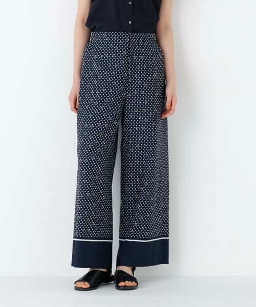 human woman / ヒューマンウーマン パンツ | ≪ＮＡＴＩＣコラボ≫セミワイドプリントパンツ（ネイビードット柄3）