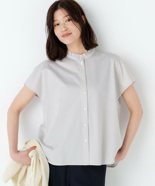 human woman / ヒューマンウーマン カットソー | ライトカットソースタンドフリル | 詳細2