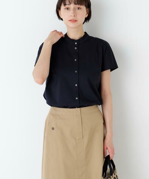 human woman / ヒューマンウーマン カットソー | ライトカットソースタンドフリル | 詳細14