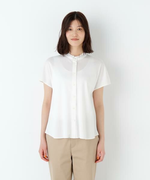 human woman / ヒューマンウーマン カットソー | ライトカットソースタンドフリル | 詳細23