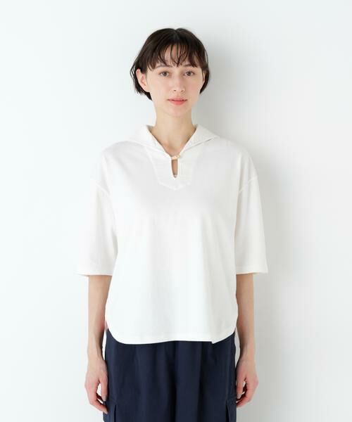 human woman / ヒューマンウーマン カットソー | ≪ＮＡＴＩＣコラボ≫セーラーカットソープルオーバー | 詳細15