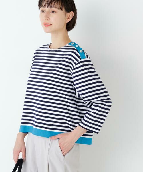 human woman / ヒューマンウーマン カットソー | 天竺ボーダーカットソー | 詳細2