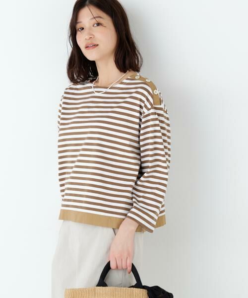 human woman / ヒューマンウーマン カットソー | 天竺ボーダーカットソー | 詳細8